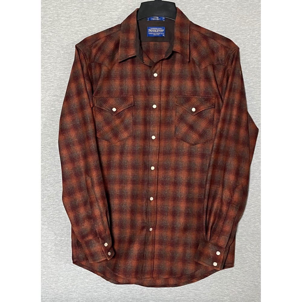 NEW Pendleton Canyon Shirt Fitted Mens Sz Med 100% Virgin Wool Pearl Snap 1956
